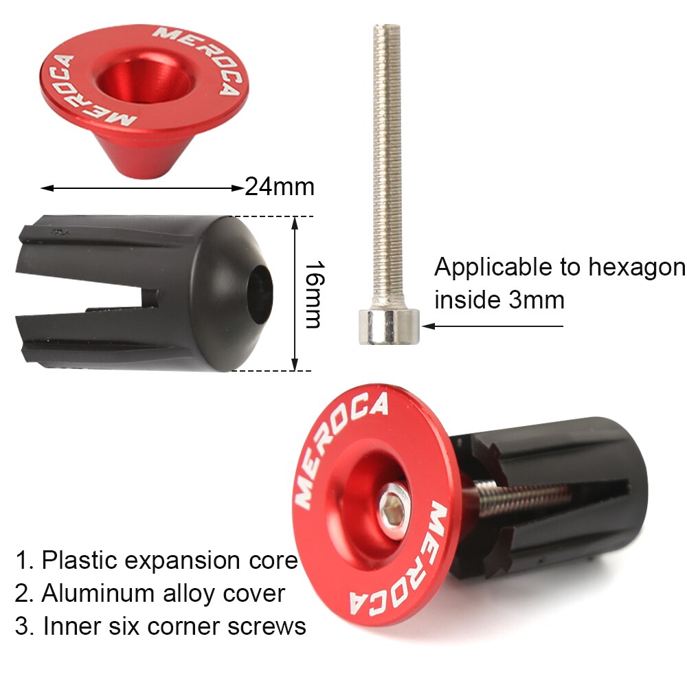 Meroca pair of Bike Handlebar End end plugs in  Aluminum Alloy