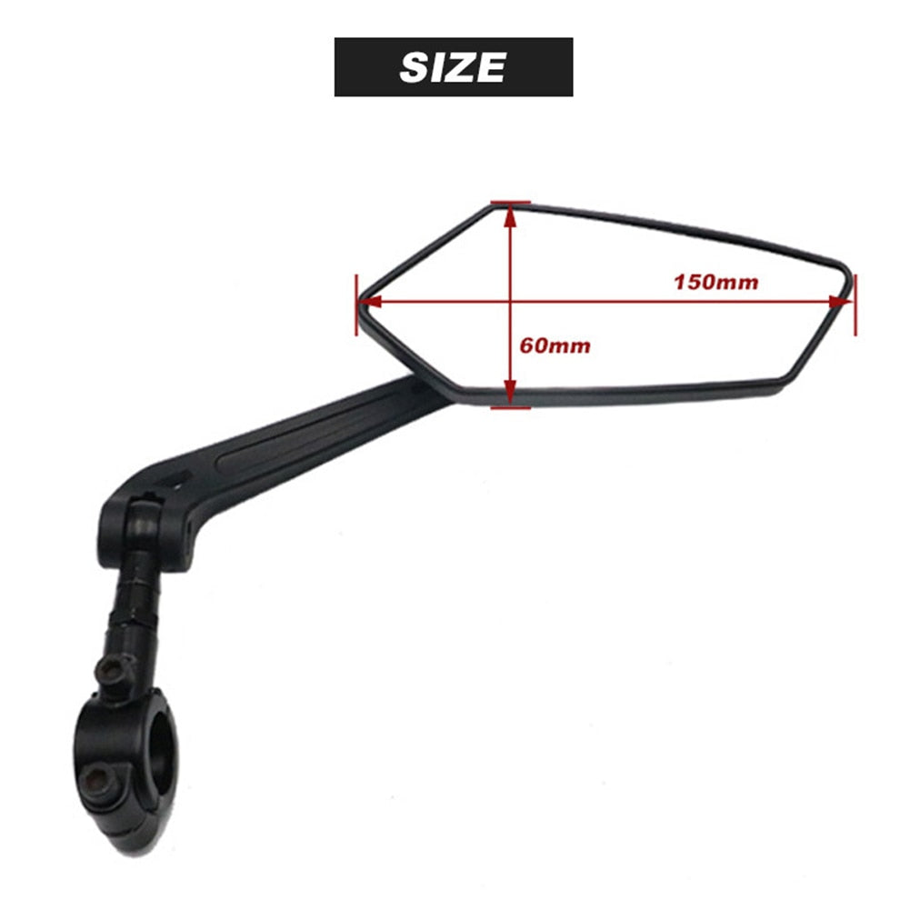 Bike Rearview Mirror, suitable for Electric, Road, Mountain and all types of bikes