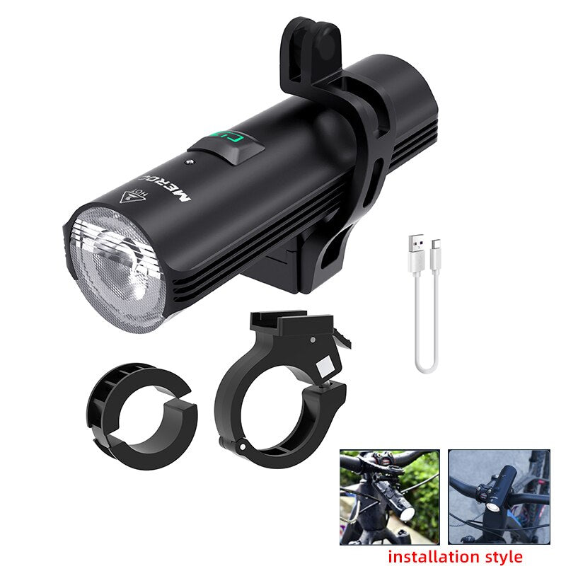 MEROCA  Super bright waterproof front bike Light USB rechargeable 1000 Lumens