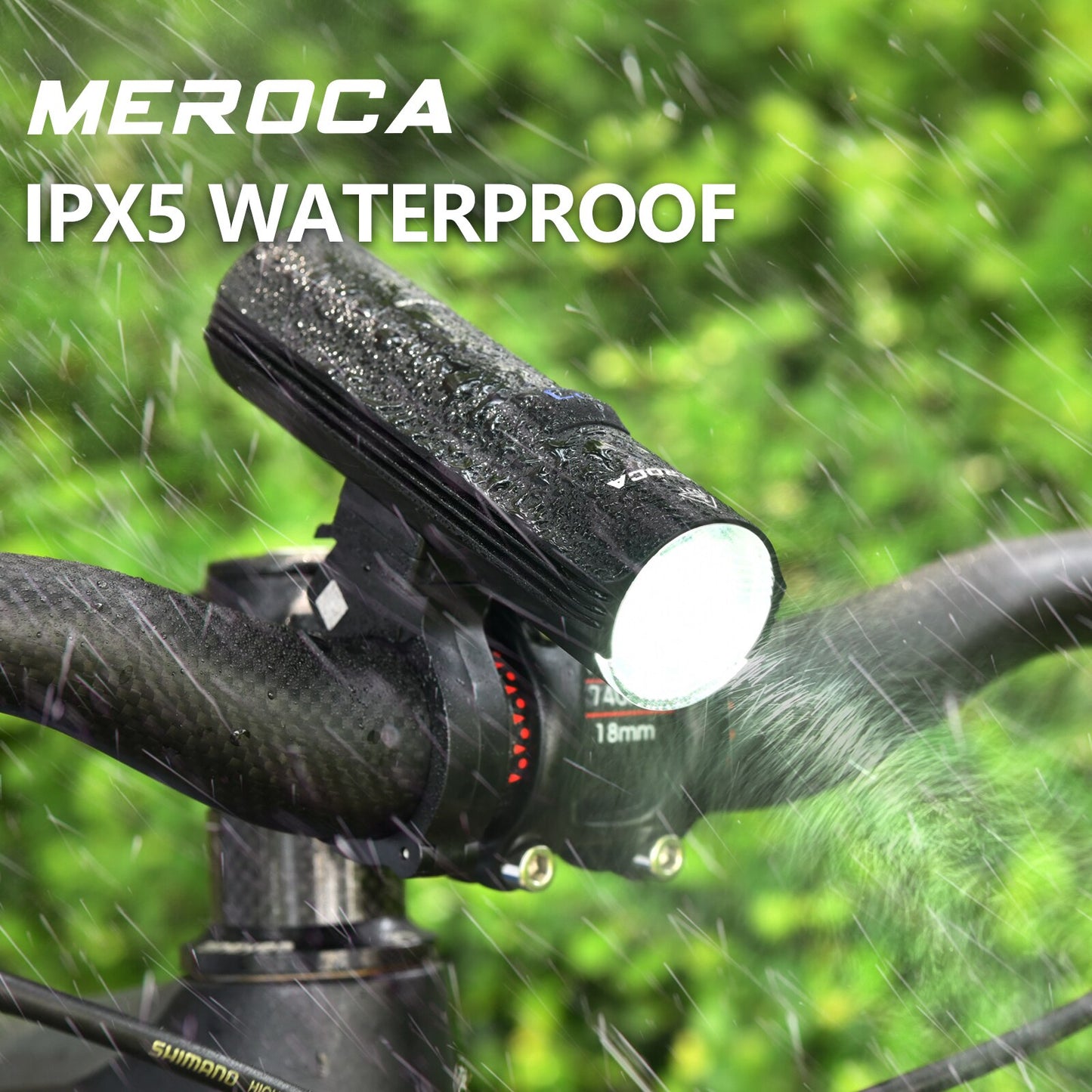 MEROCA  Super bright waterproof front bike Light USB rechargeable 1000 Lumens