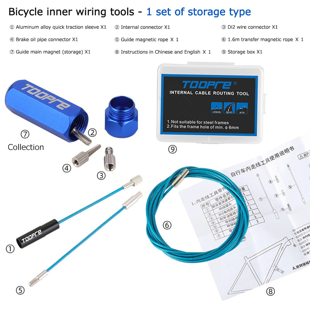 TOOPRE Professional Bike Internal Gear and Brake Cable Routing Tool for road, mountain and electric bikes