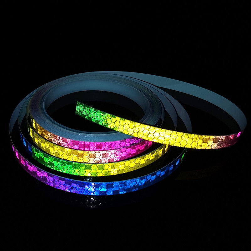 Get Safer with the 1cm*8m Bike Stickers Reflective Tape Fluorescent Road, MTB, Kids Bikes or helmets Bicycle Strips