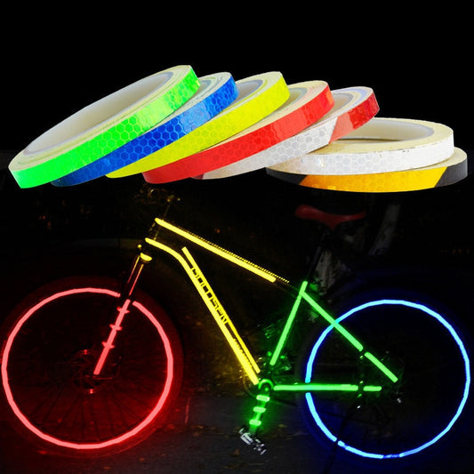 Get Safer with the 1cm*8m Bike Stickers Reflective Tape Fluorescent Road, MTB, Kids Bikes or helmets Bicycle Strips