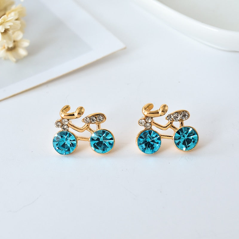 fun bicycle gifts for cyclists earrings blue